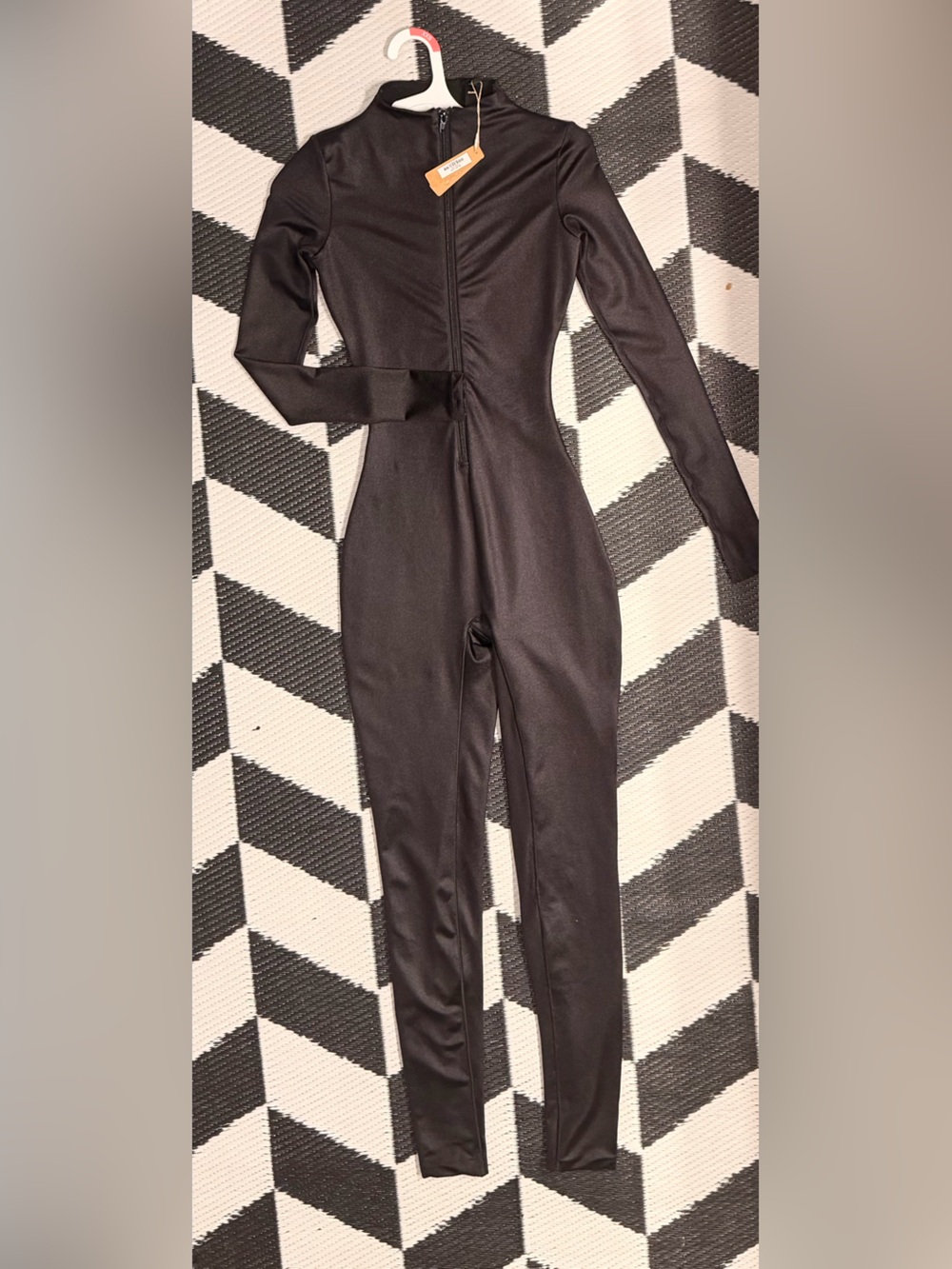 SKIMS Black Long-Sleeve Zip-Front Jumpsuit